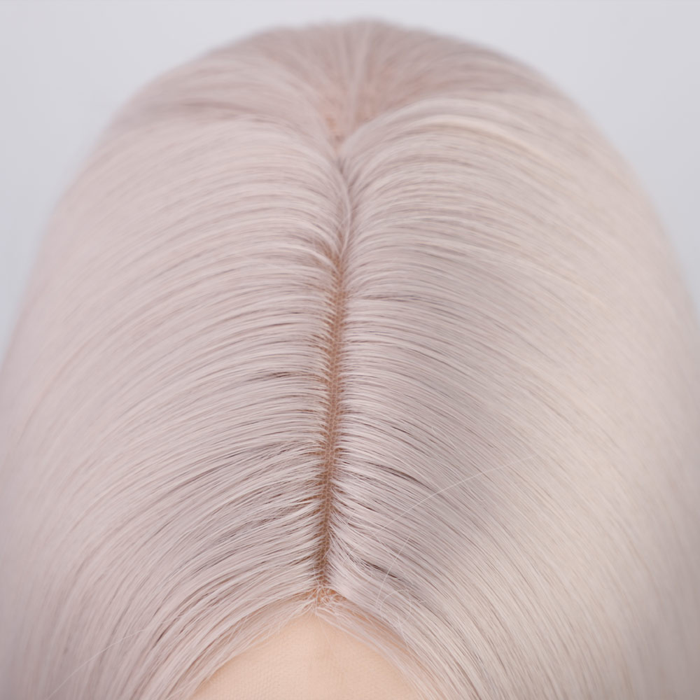 Percken der europischen und amerikanischen Frauen mit langem glattem Haar chemische Faserkopfbedeckung vordere Spitze kleine Spitze Auenhandelsperckeperckepicture5