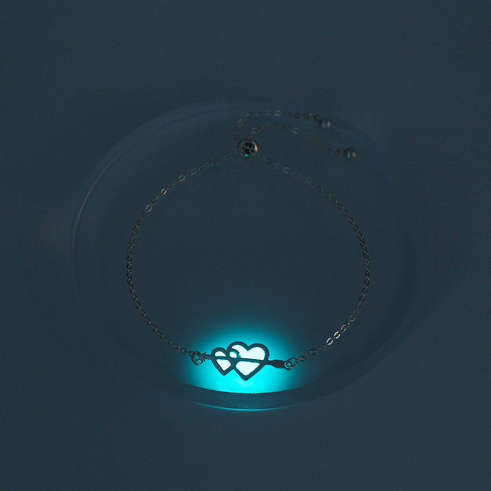 Bijoux de mode simples une flche  travers llment de coeur bijoux de bracelet lumineux lumineux bleu vertpicture4