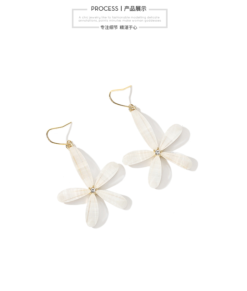 White flower earrings female Korean new alloy ear jewelrypicture8