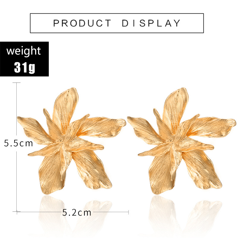 New crossborder popular jewelry European and American personality exaggerated multilayer alloy dripping oil flower flower earrings earringspicture15