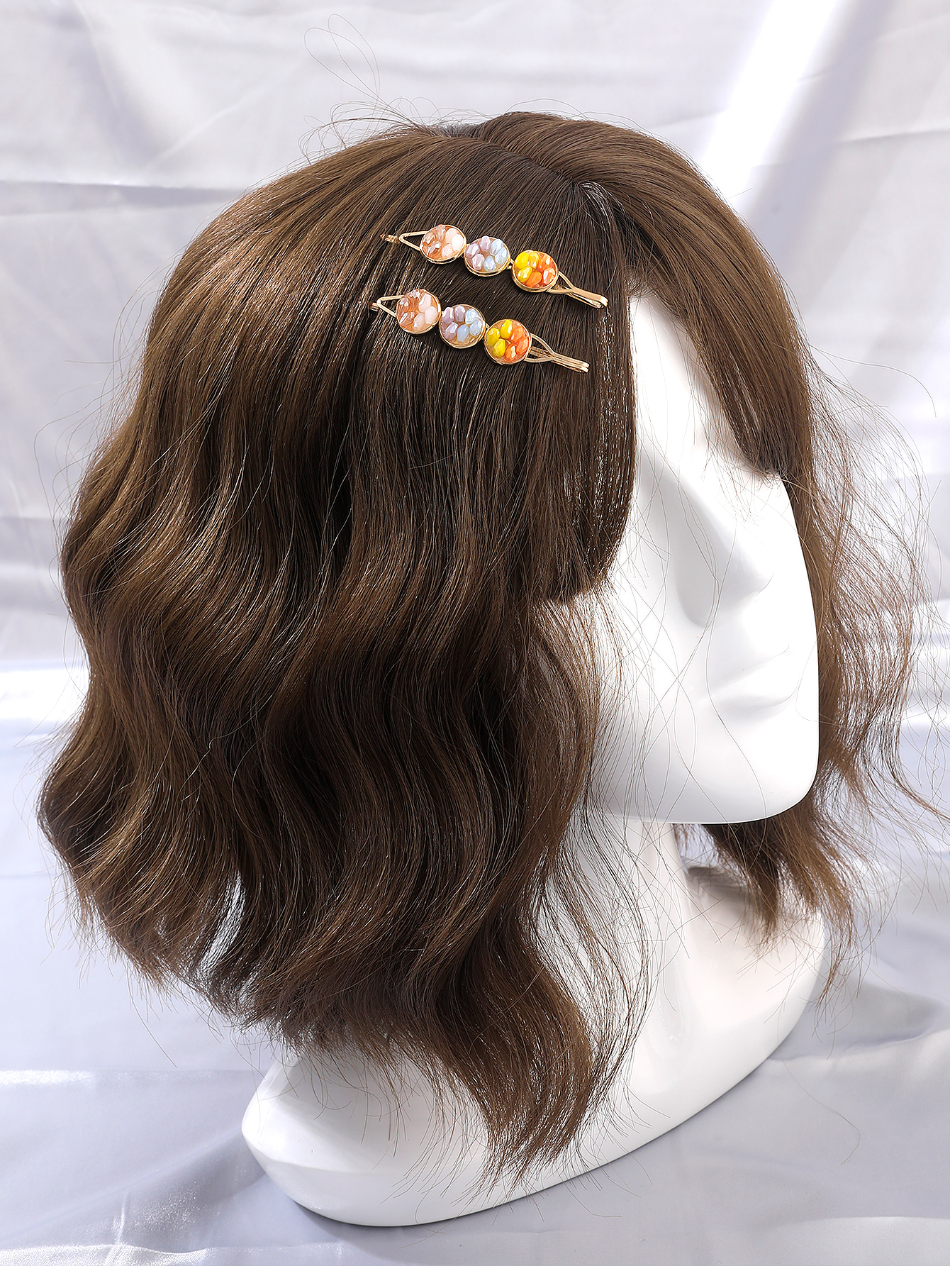 2 Piece Classic Tricolor Stone Creative Hair Clip Setpicture3