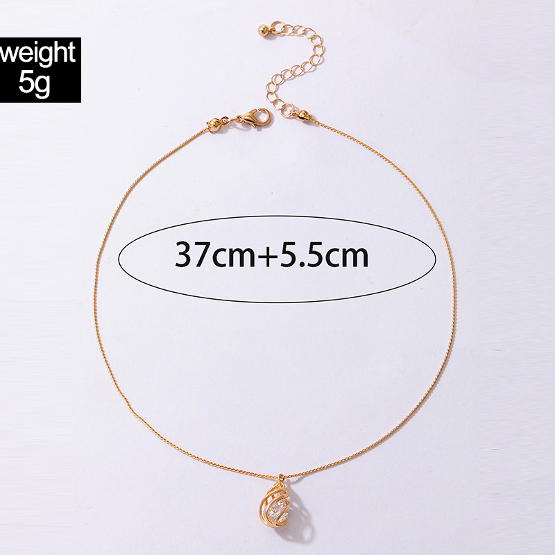 fashion simple geometric heart imitation zircon alloy clavicle chain