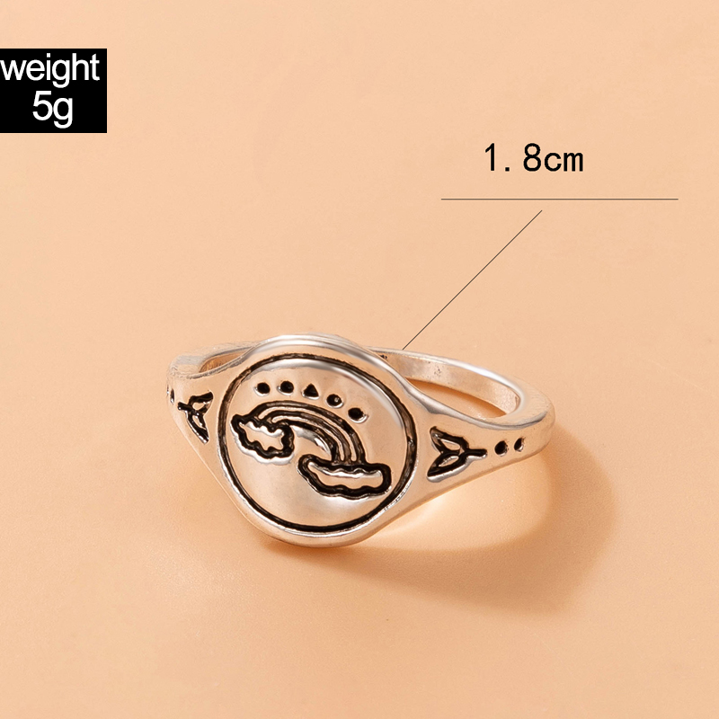 fashion skull number heart geometric animal ring