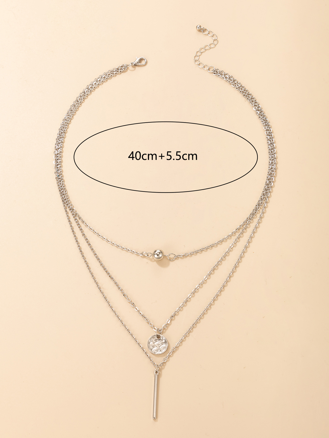 fashion disc color diamond multi-layer necklace