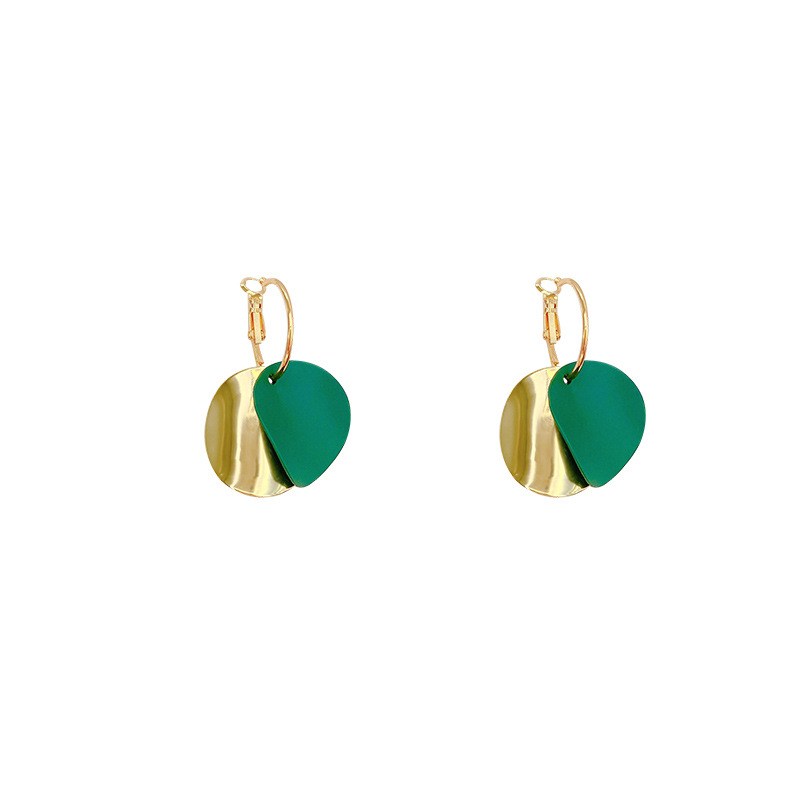 fashion green metal disc hit color earringspicture5