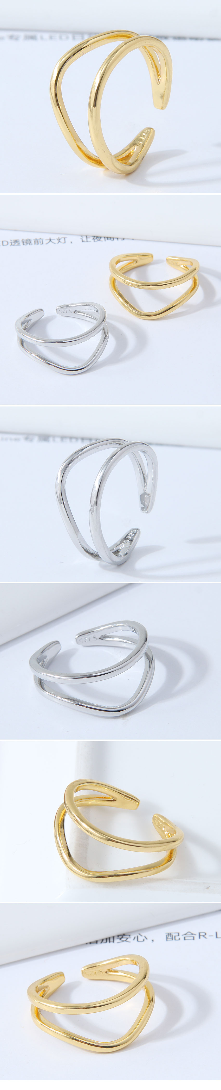 mode simple anneau ouvert en cuivre doux OLpicture1