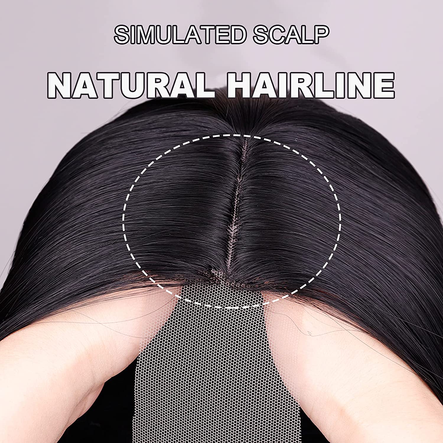 Percken der schwarzen Frauen chemische Faser glattes Haar Kopfbedeckungen Spitzeperckenpicture5