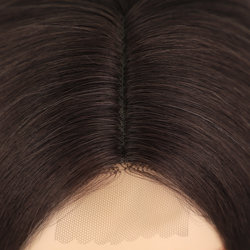 Damenpercken Spitze in der Verlaufsfarbe lange glatte Haarpercken ChemiefaserKopfbedeckungenpicture4
