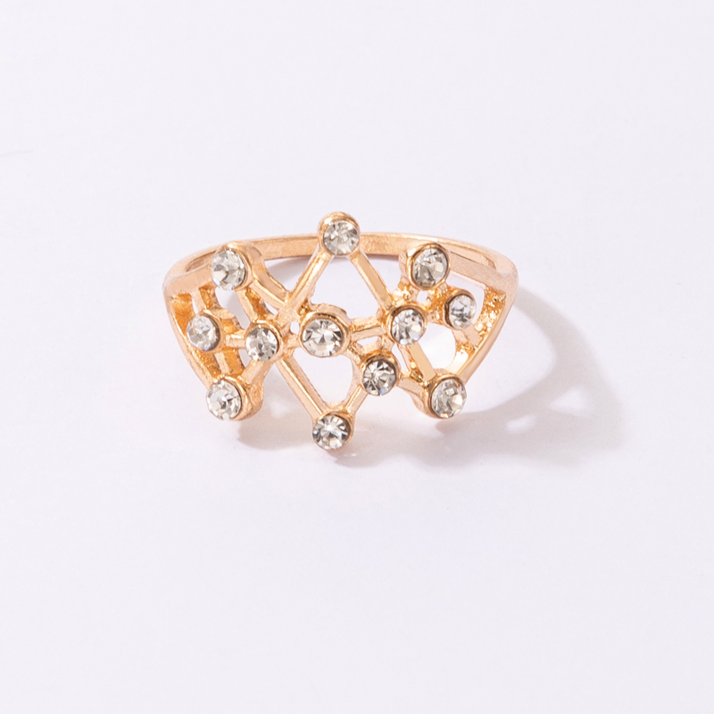 simple retro style hollow butterfly sunflower sun flower alloy ring