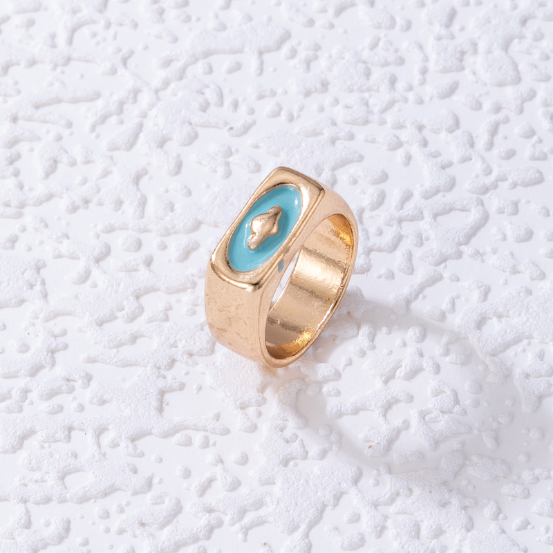 fashion color dripping oil watermelon cherry cloud alloy ring