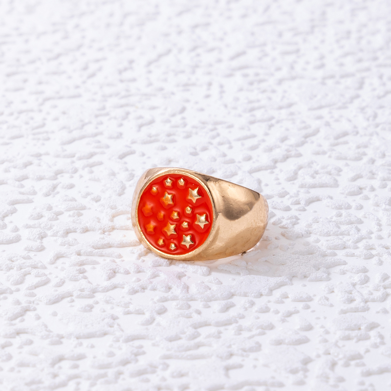 fashion color dripping oil watermelon cherry cloud alloy ring