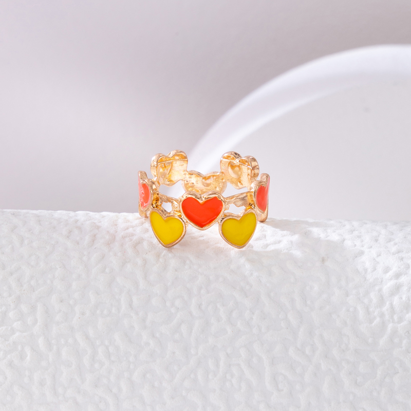 fashion color dripping oil watermelon cherry cloud alloy ring