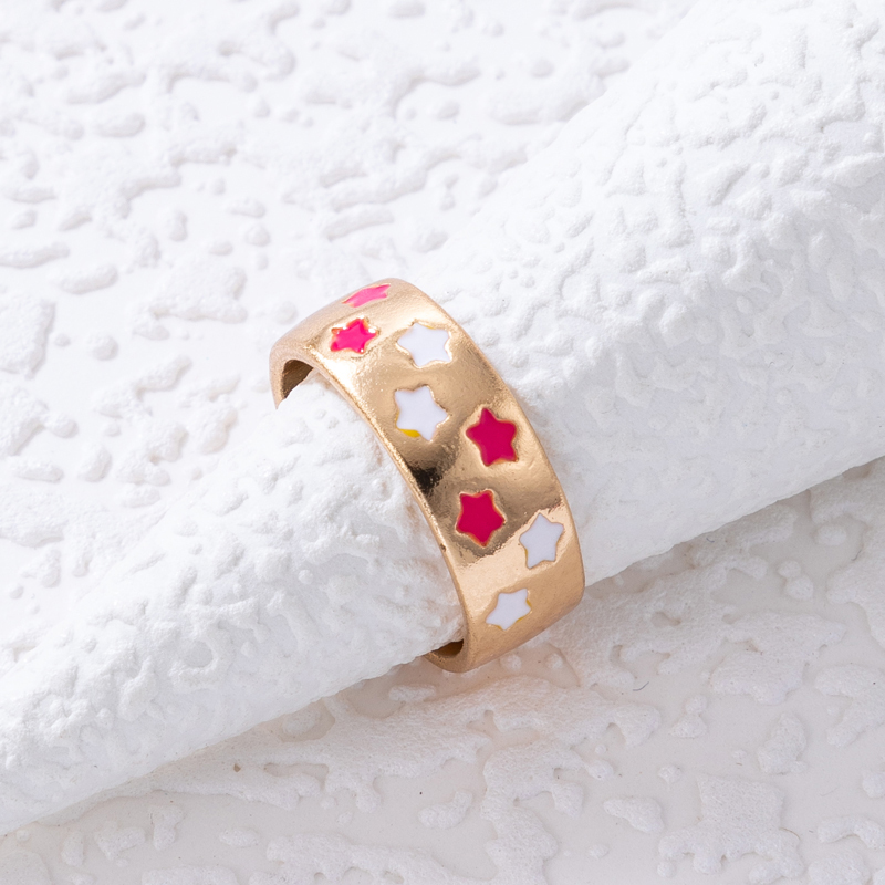 cute cartoon dripping oil multi-element single alloy ring