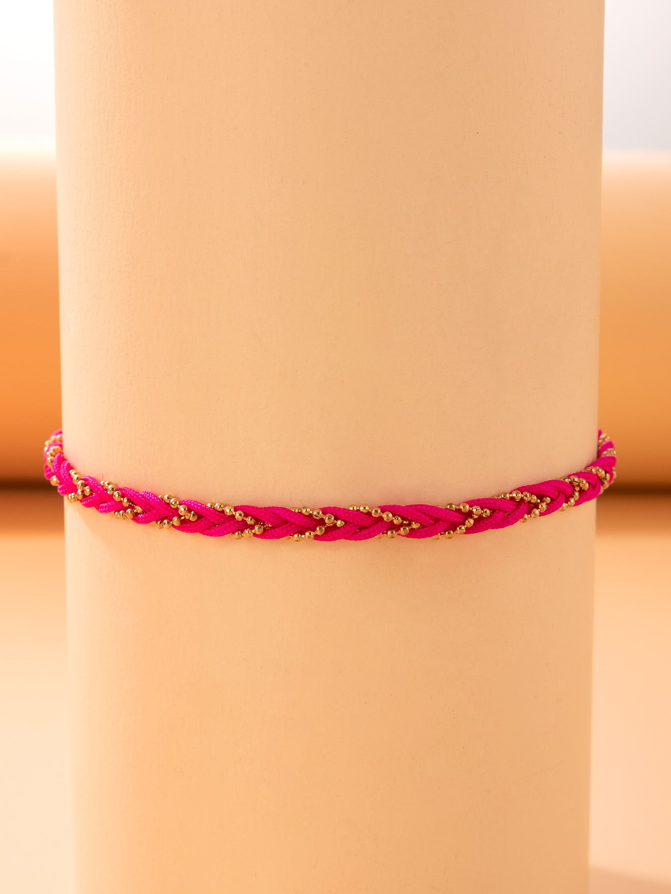 simple foot accessories Bohemian contrast color woven anklet