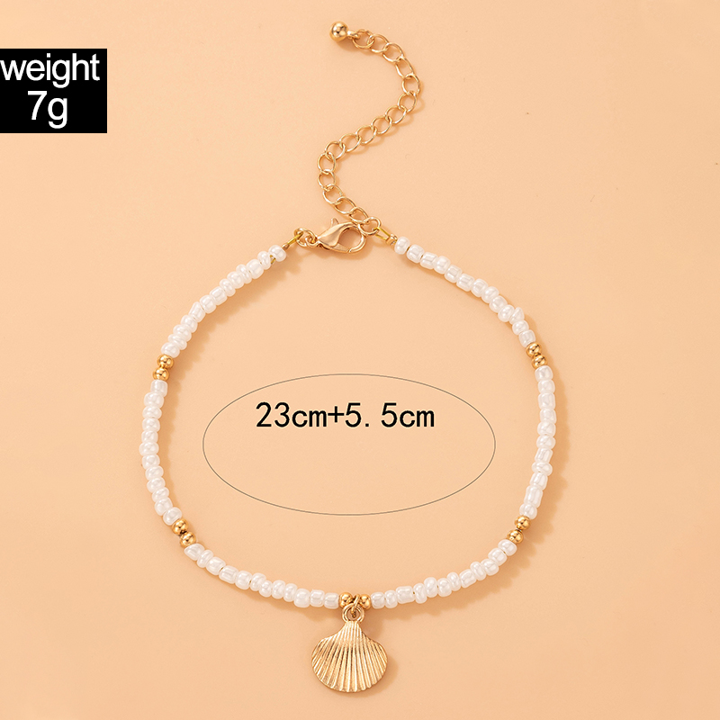 new jewelry Bohemian color beads shell alloy anklet