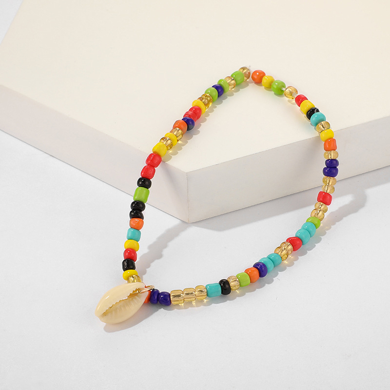 new jewelry Bohemian color beads shell alloy anklet