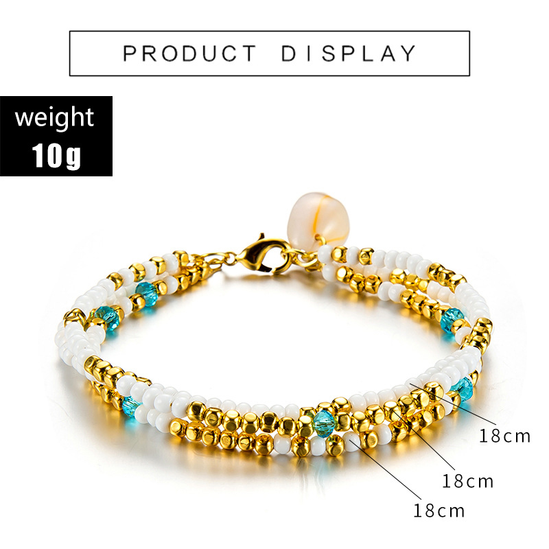 new jewelry Bohemian color beads shell alloy anklet