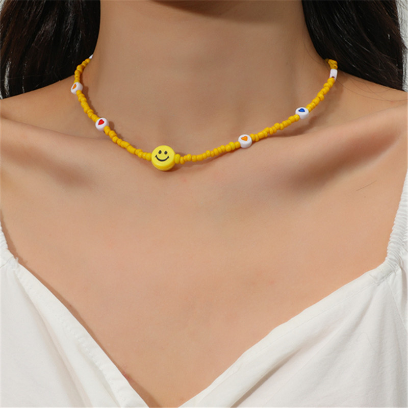 Fashion Womens Handwoven Ethnic Smiley Beads Necklacepicture1