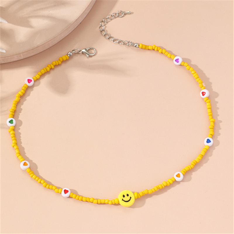Fashion Womens Handwoven Ethnic Smiley Beads Necklacepicture2