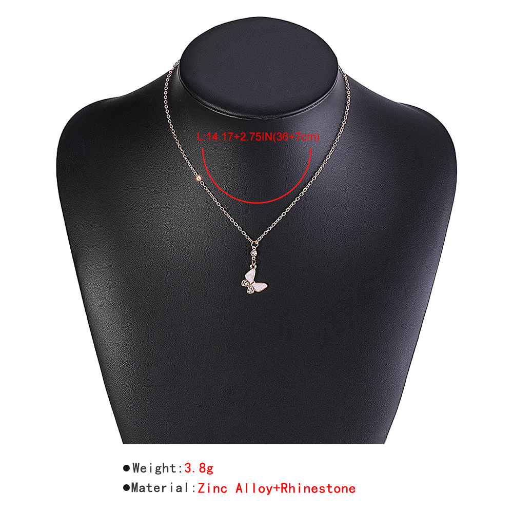 Simple elegant butterfly diamond geometric alloy necklacepicture1