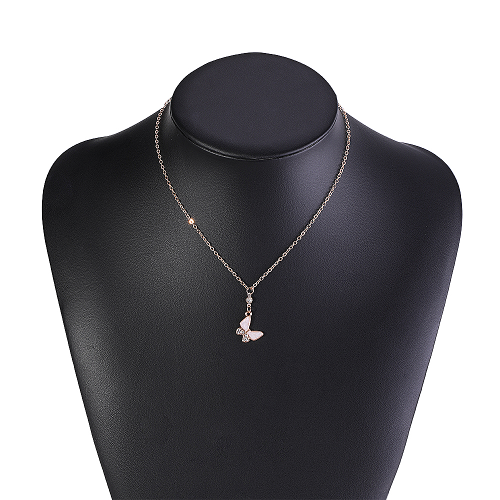 Simple elegant butterfly diamond geometric alloy necklacepicture6