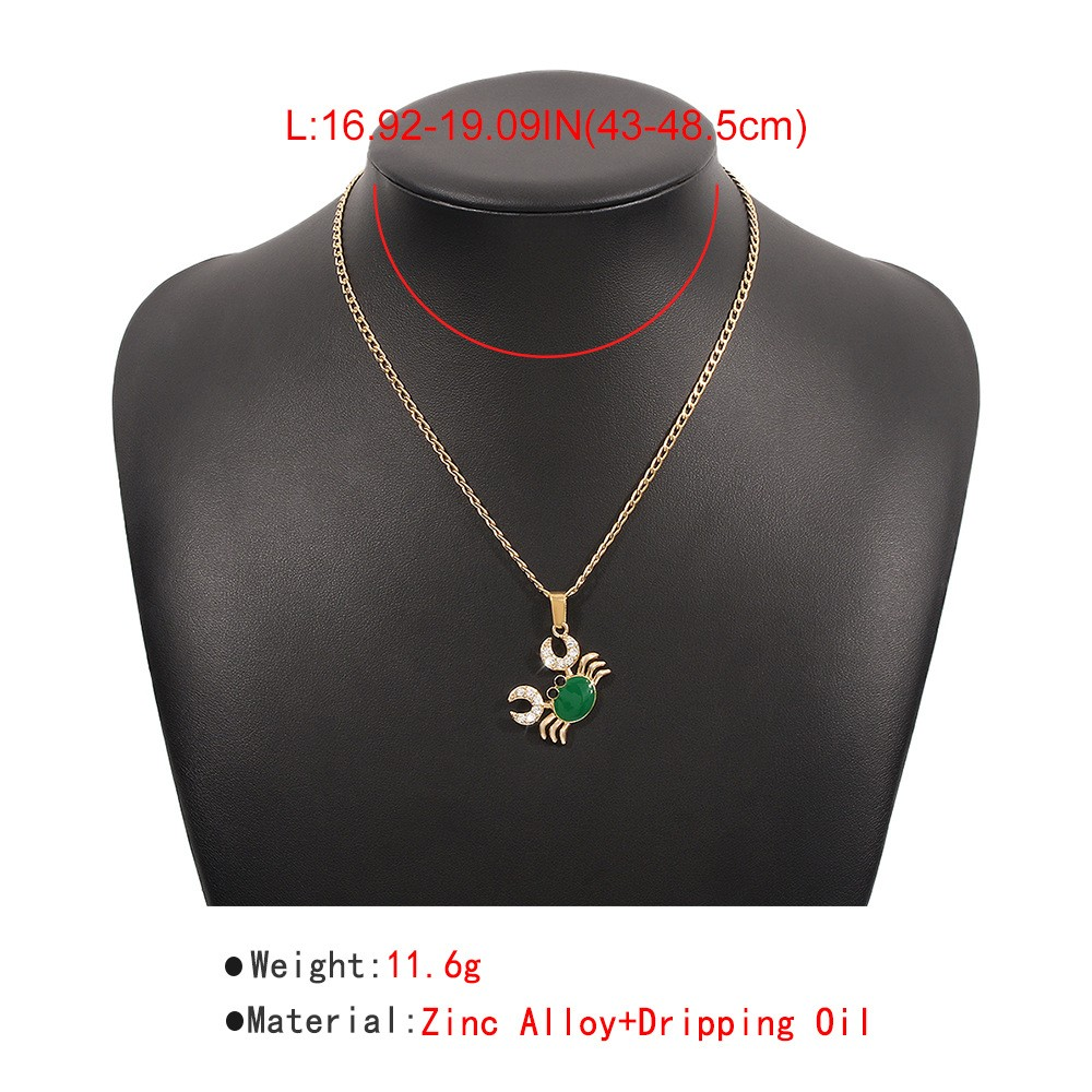 simple cute crab geometric pendent alloy necklacepicture1