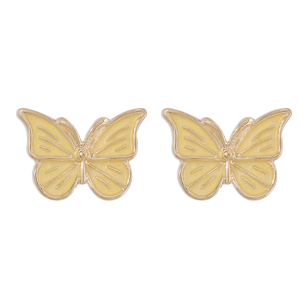 fashion simple drop oil butterfly alloy stud earringspicture5