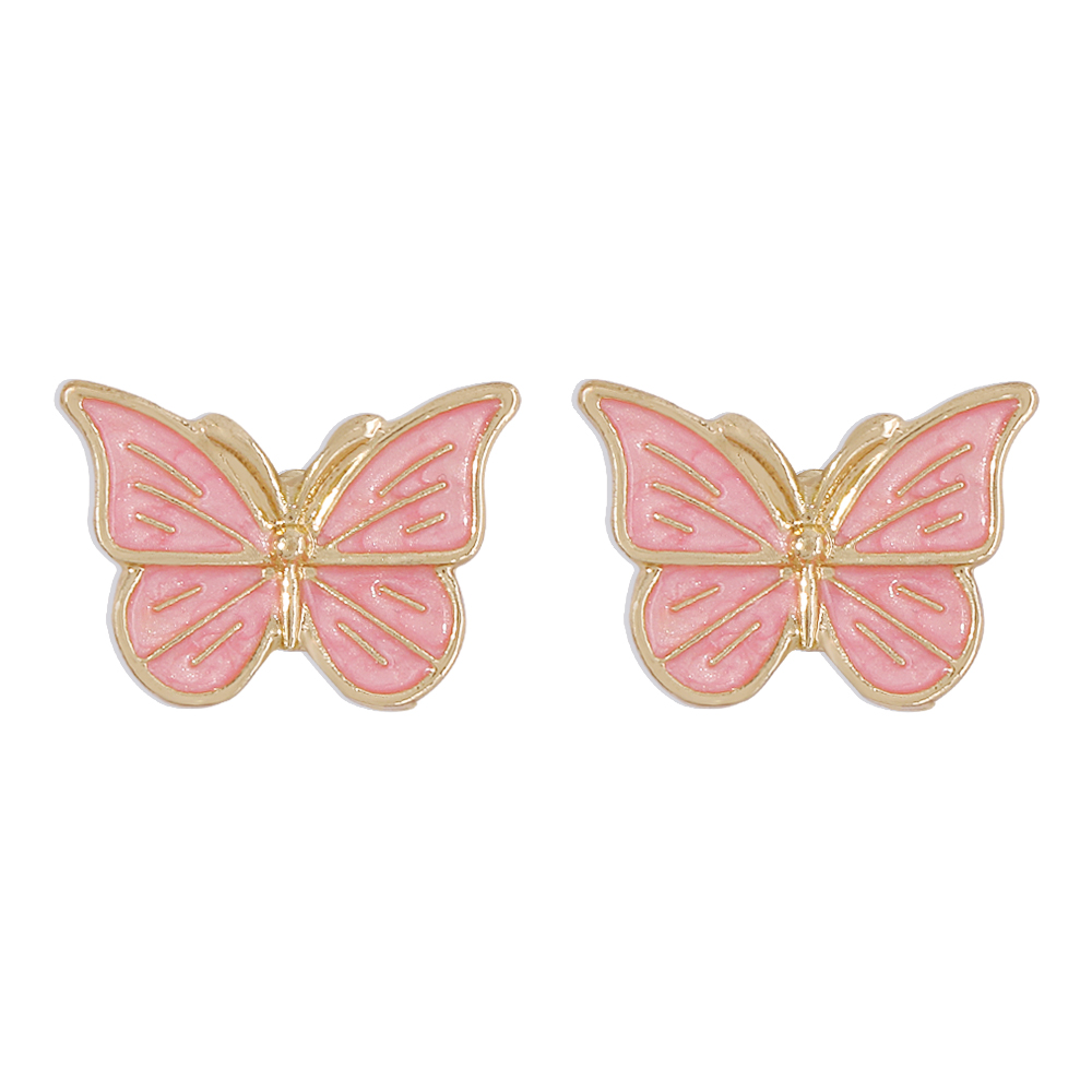 fashion simple drop oil butterfly alloy stud earringspicture3