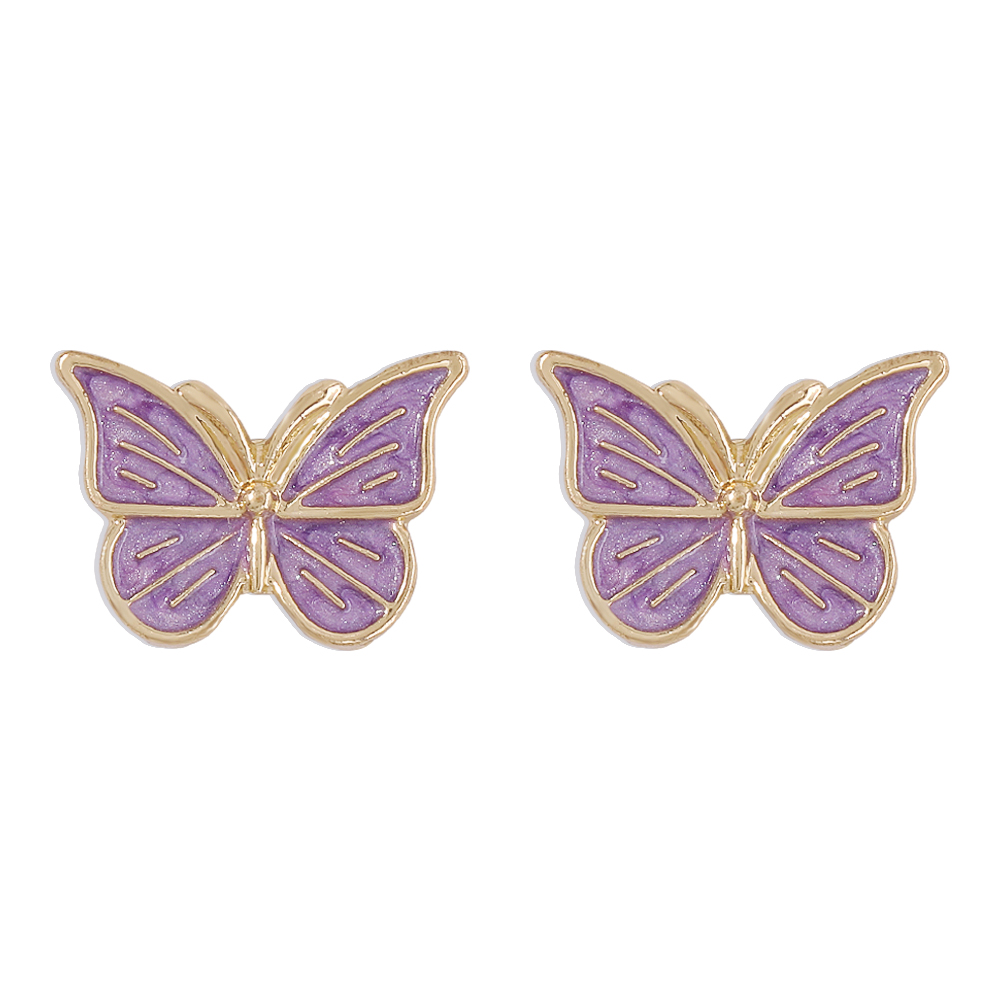 fashion simple drop oil butterfly alloy stud earringspicture2