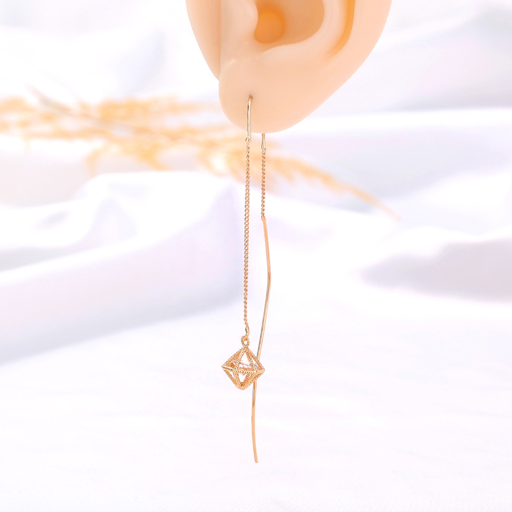 Fashion Copper Jewelry Piercing Cage Zircon Pendant Tassel Earringspicture7