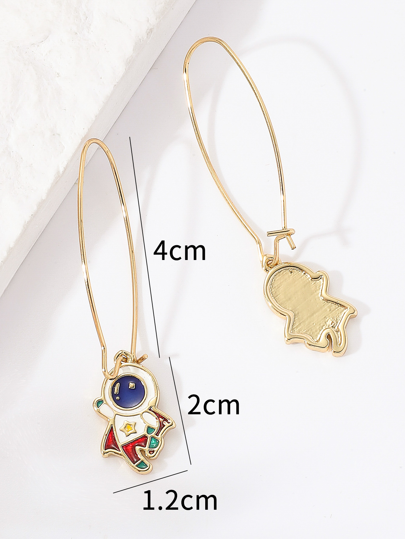 fashion enamel spaceman series copper electroplating 18K gold earringspicture1