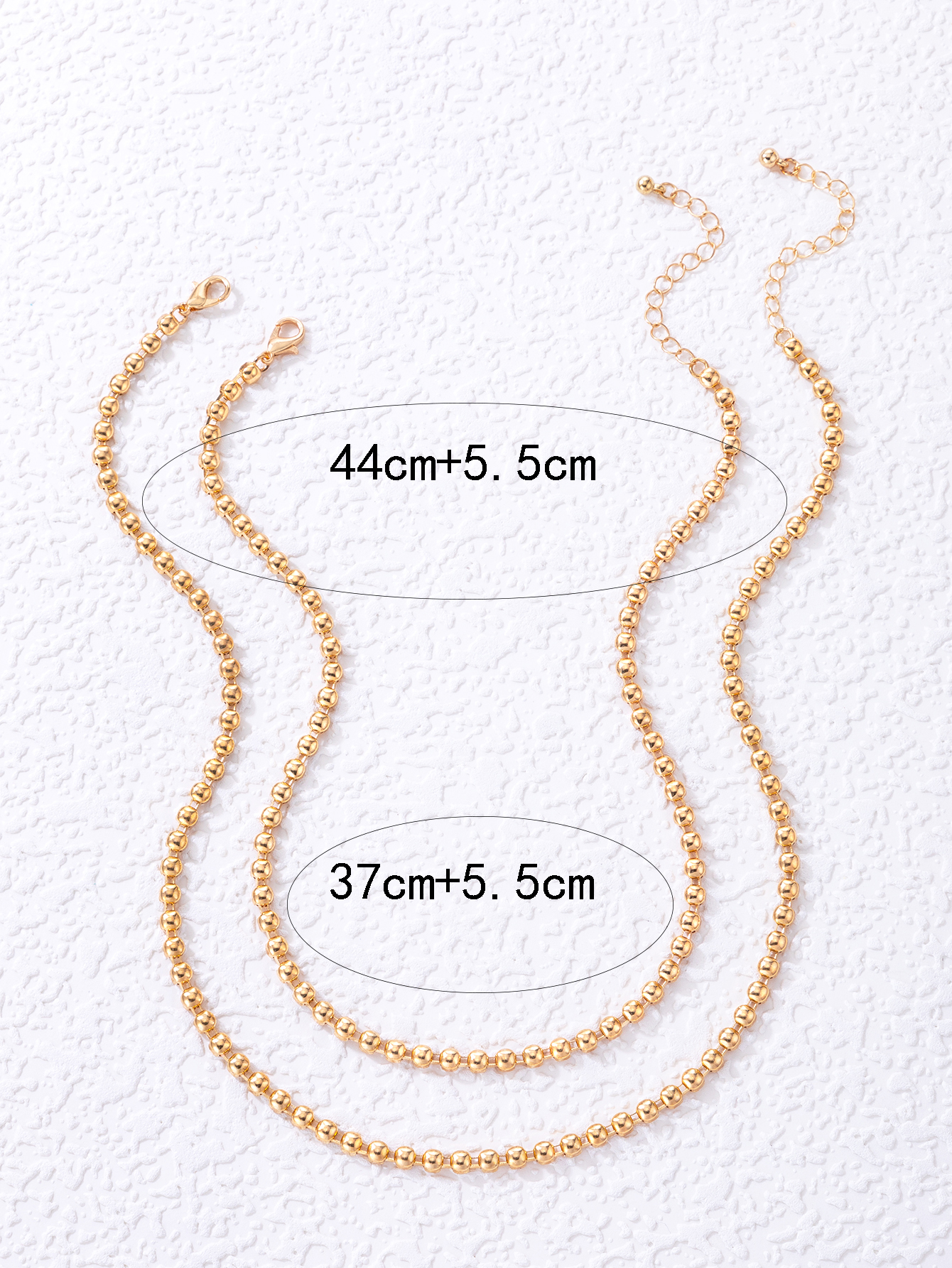 Simple Necklace Jewelry Gold Beaded Double Layer Necklacepicture1