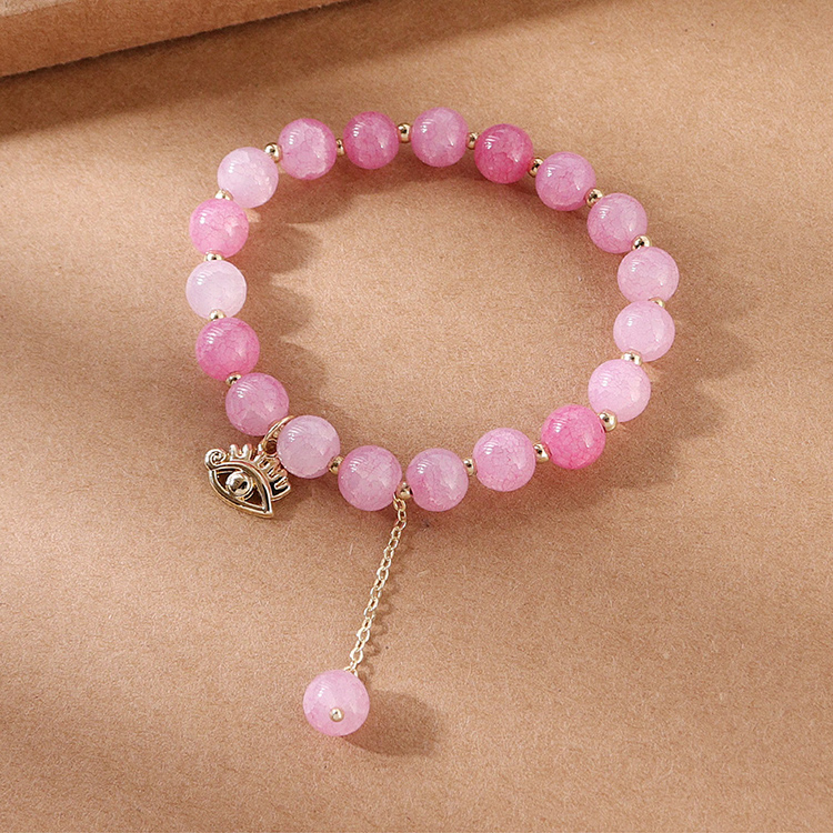 Korean Creative Pink Beaded Eye Bracelet