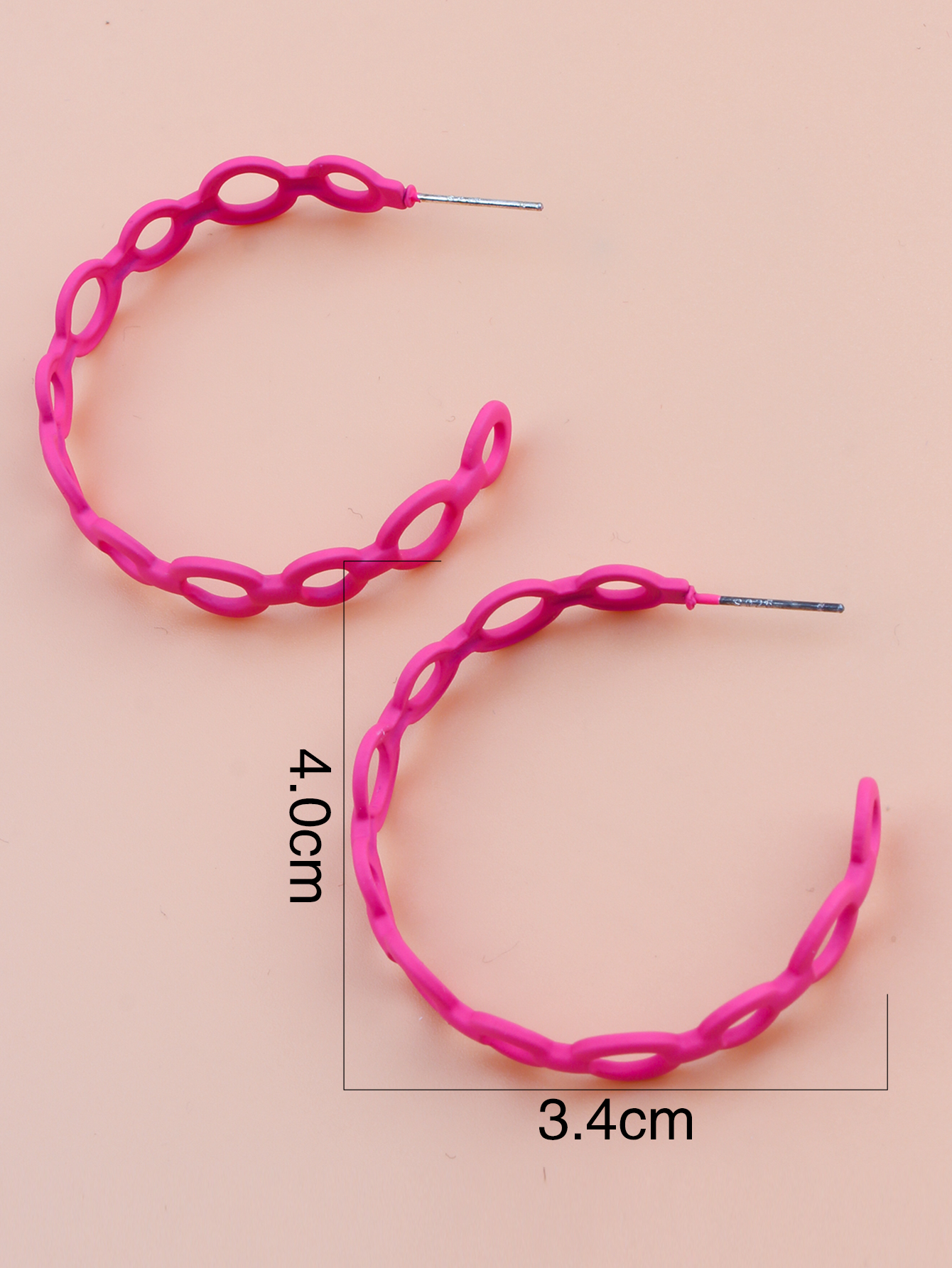 new alloy cross simple pink hollow earrings