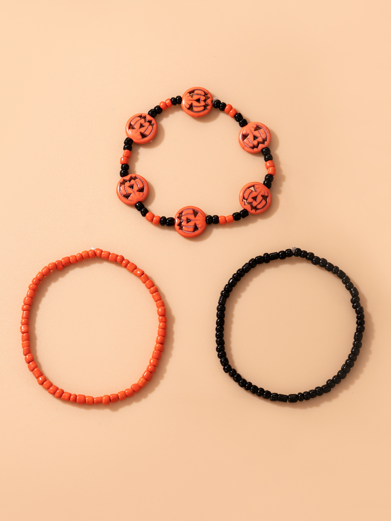 2022 new Halloween skull color beaded elastic rope bracelet