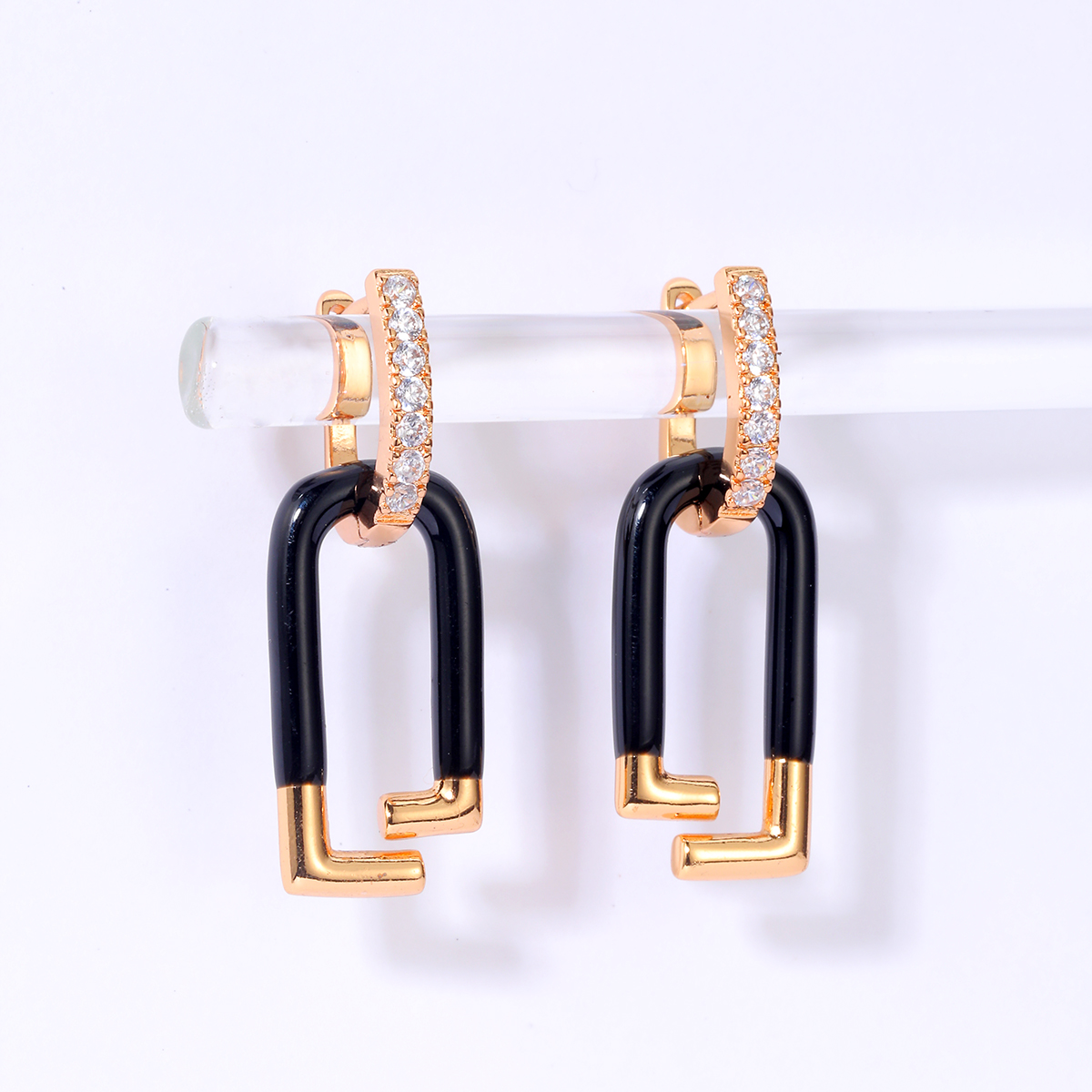 2022 fashion copper 18K gold plated heart dripping oil earringspicture1