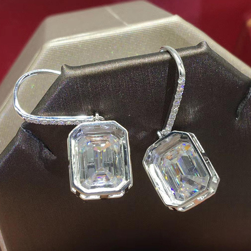 Korean simple retro alloy diamond geometric pendent earringspicture5