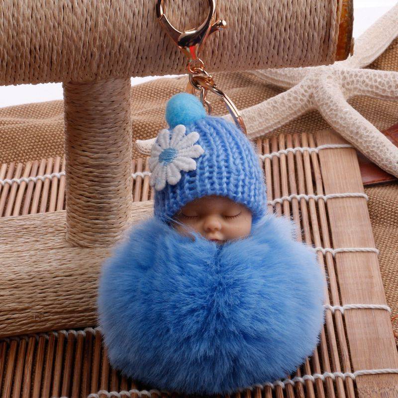 Doll fur ball keychain bag car cartoon plush doll pendantpicture2