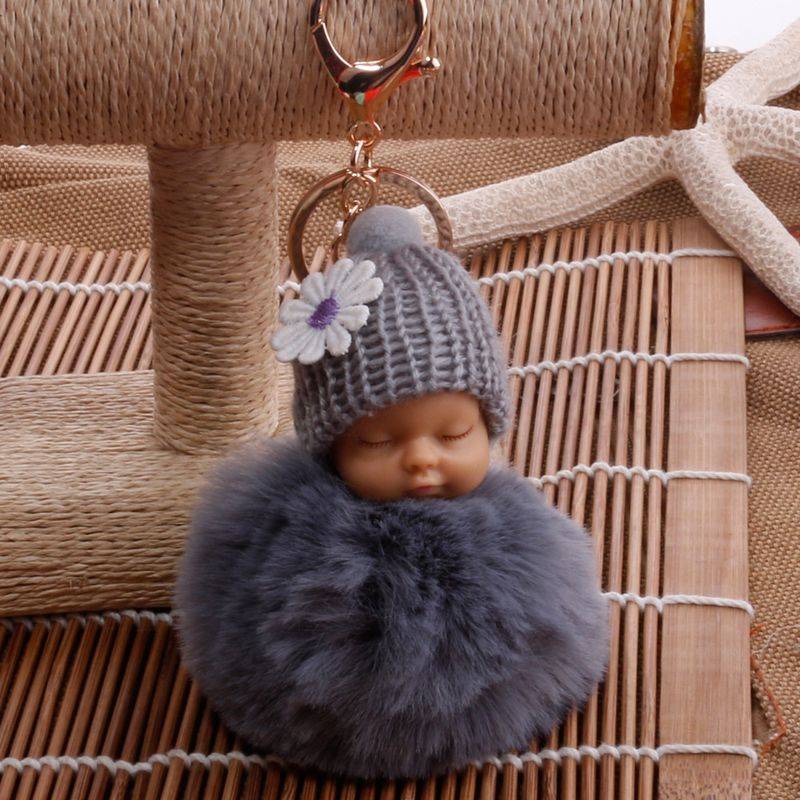 Doll fur ball keychain bag car cartoon plush doll pendantpicture3