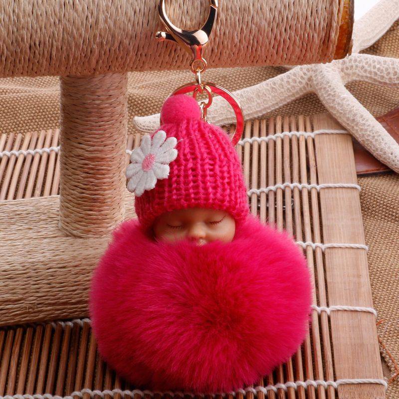 Doll fur ball keychain bag car cartoon plush doll pendantpicture6