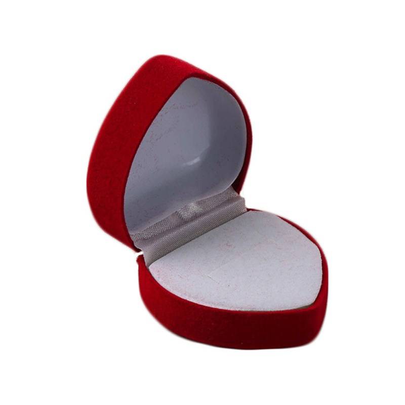 Beflockung Herz Ring Box Groe rote Ring Box Schmuck Ohrstecker Boxpicture4