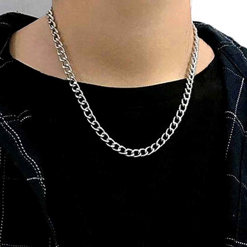 Simple Fashion Hip Hop Jewelry Alloy Silver Chain Necklace