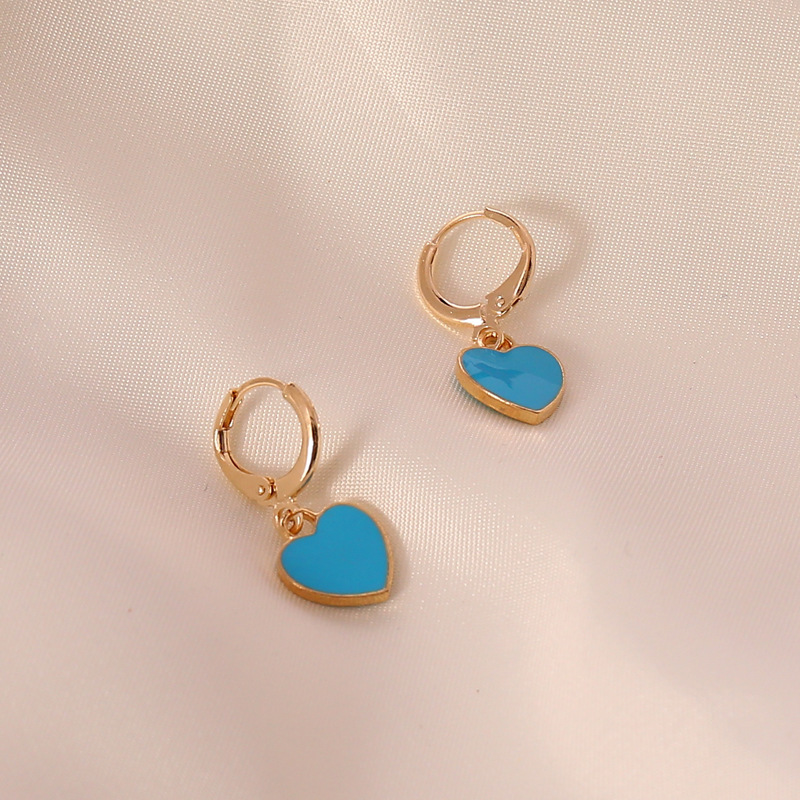 fashion multicolor oil drop heart womenu0027s fashion alloy earrings