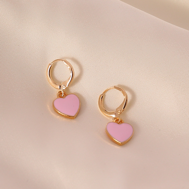 fashion multicolor oil drop heart womenu0027s fashion alloy earrings