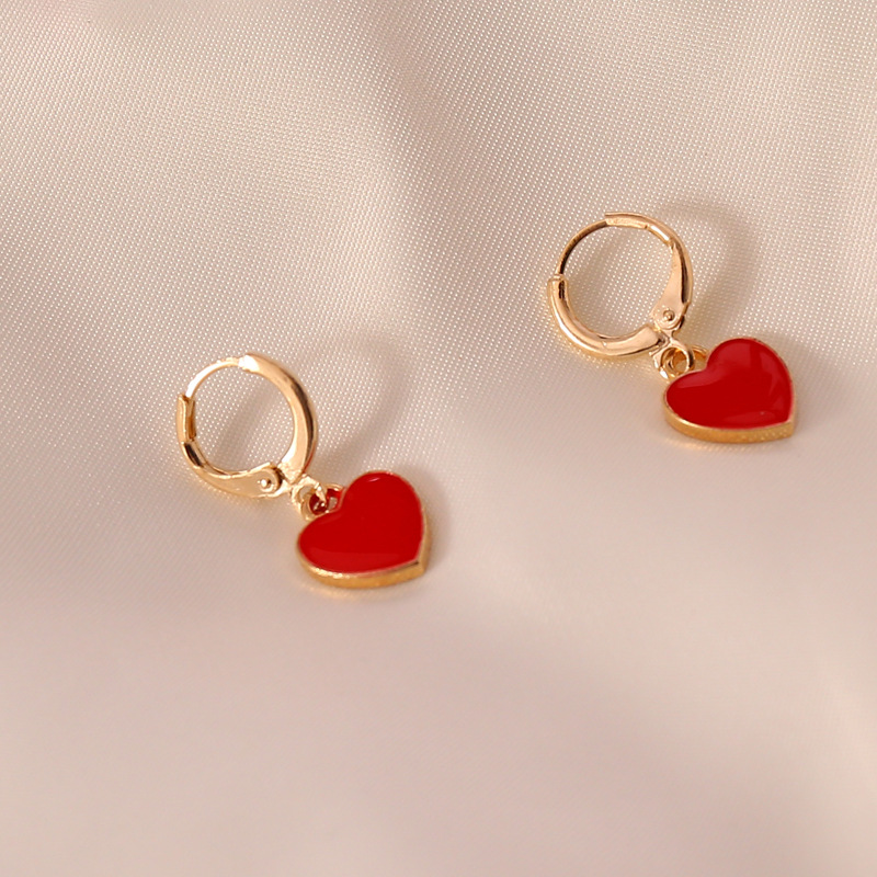 fashion multicolor oil drop heart womenu0027s fashion alloy earrings