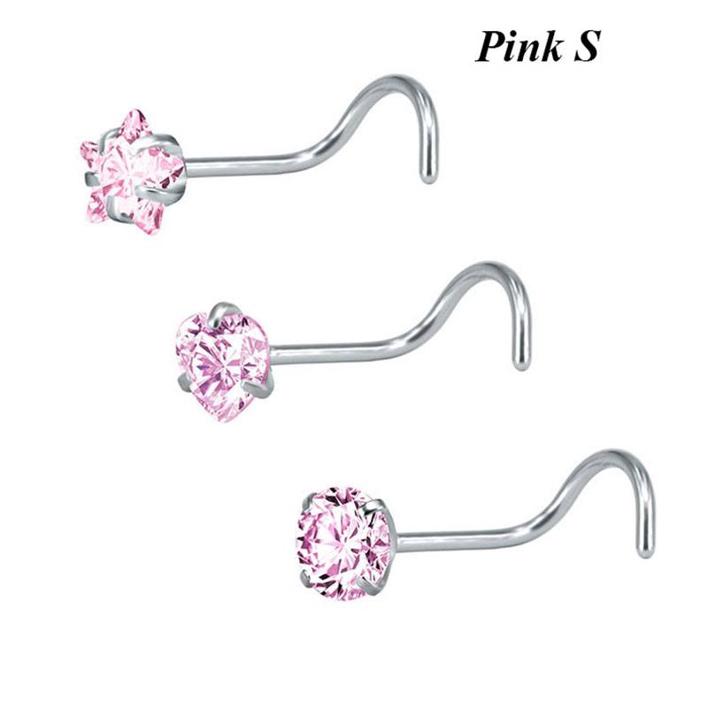 316 stainless steel nose ring multifunctional zircon nose stud earrings