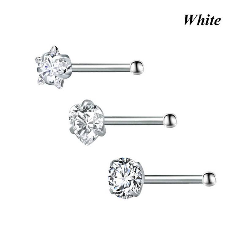 316 stainless steel nose ring multifunctional zircon nose stud earrings