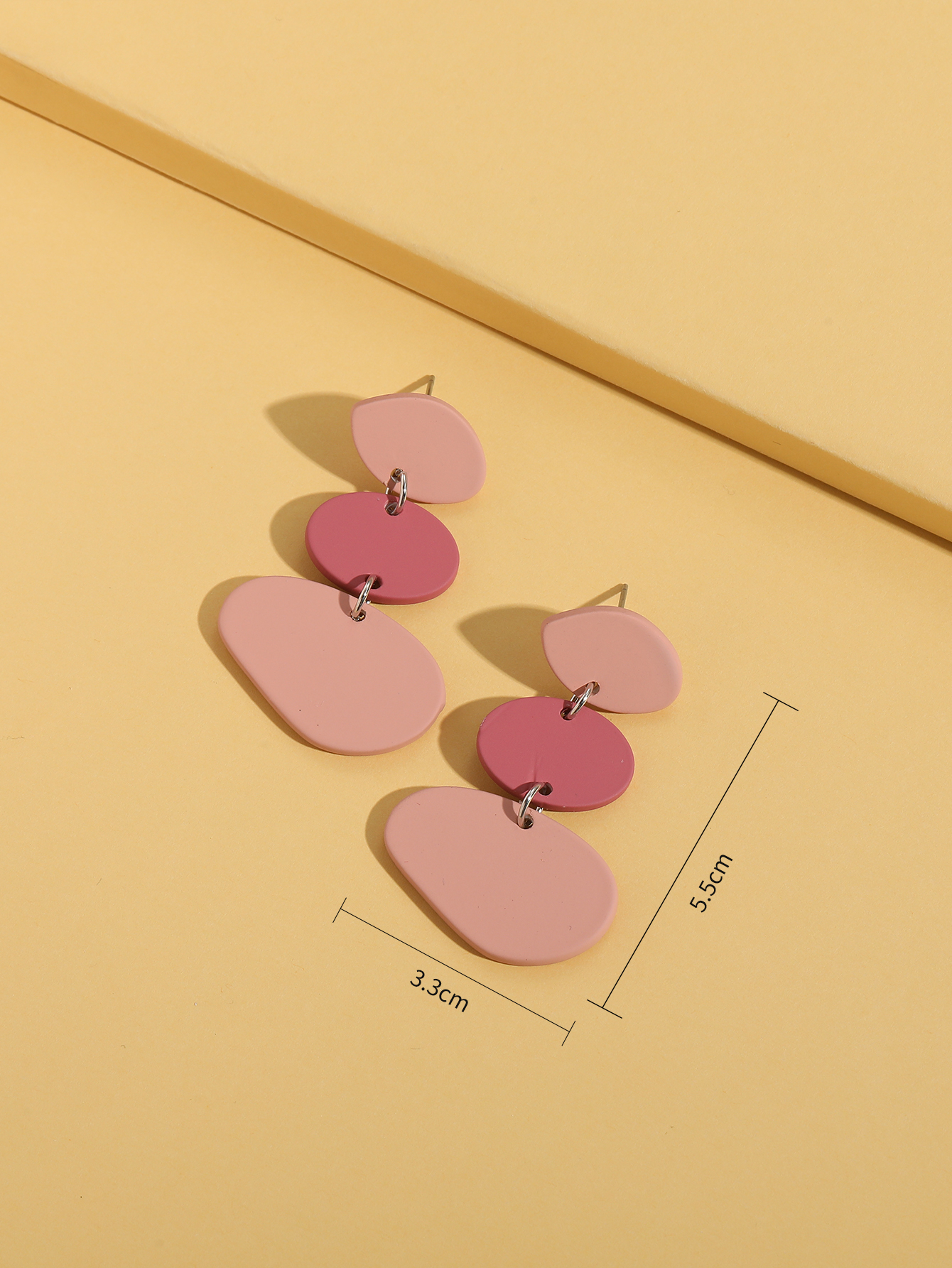 Nouvelles boucles doreilles pendantes en acrylique de couleur contrastante  coutures gomtriquespicture7