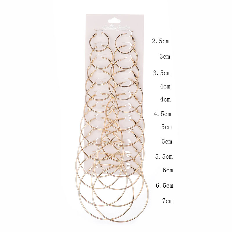 fashion large small hoop earrings 12 pairs set