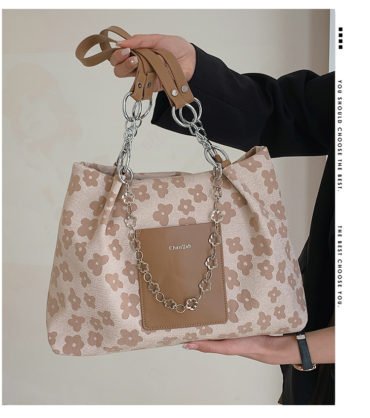 2022 new largecapacity women39s bag fashion canvas flower bag oneshoulder student commuter tote bagpicture1